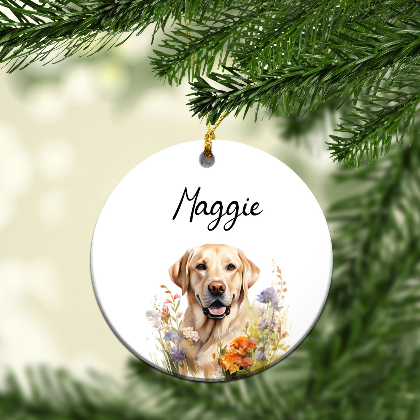 Personalized Pet Flower Custom Ceramic Ornament