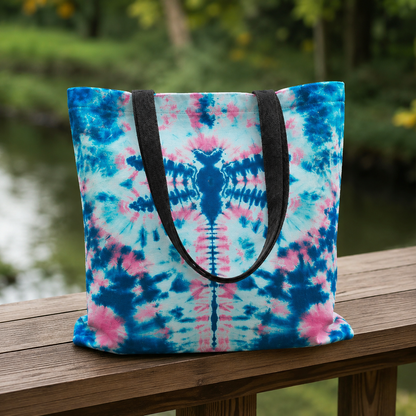Dragonfly Tie Dye Blue Tote Bag