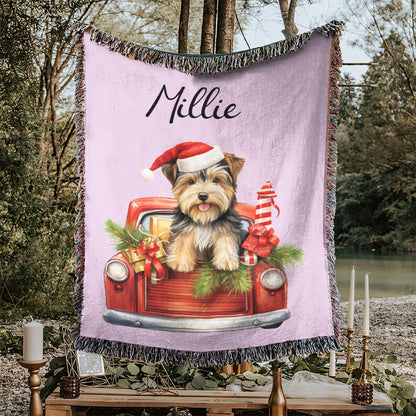 Personalized Pet Christmas Car Woven Blanket