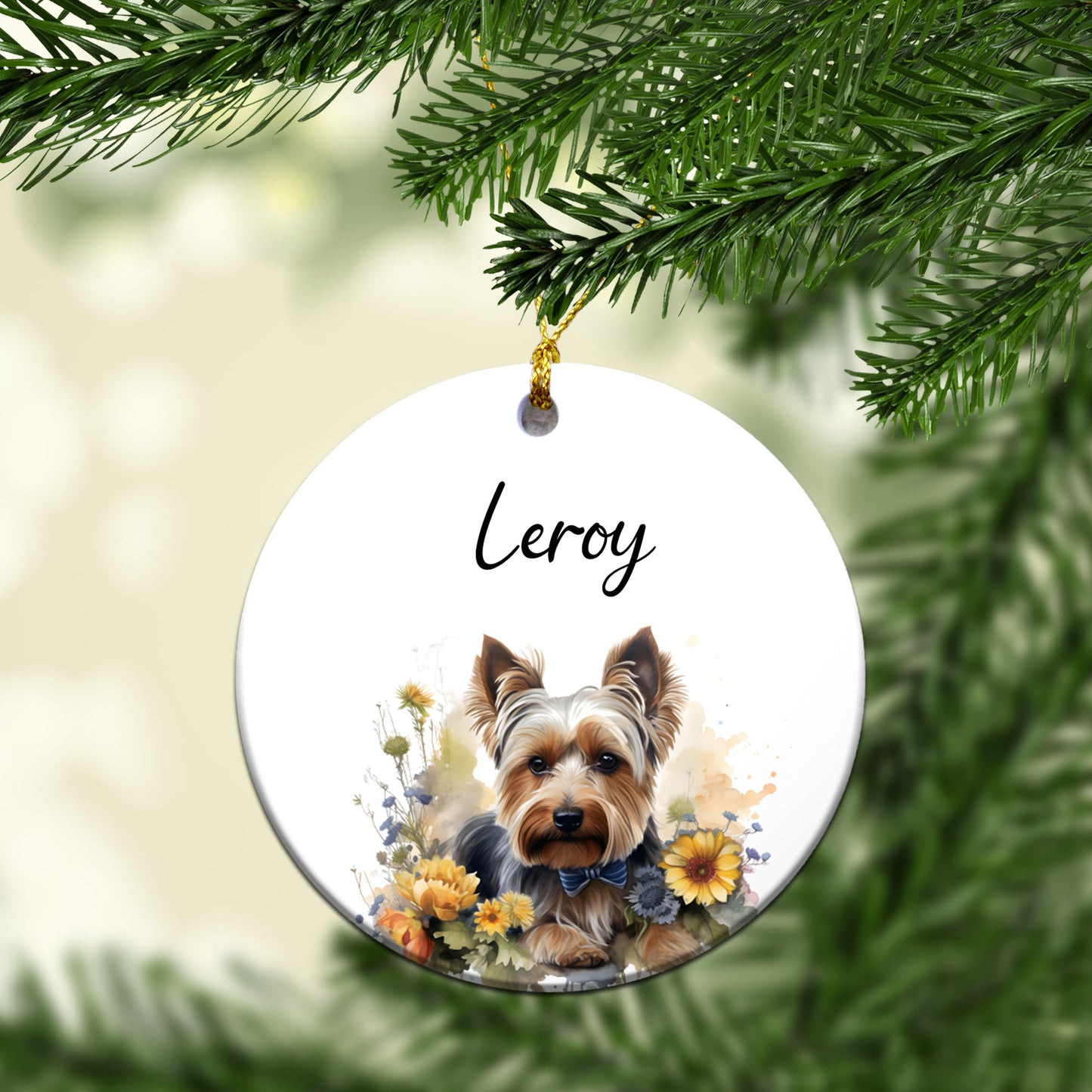 Personalized Pet Flower Custom Ceramic Ornament