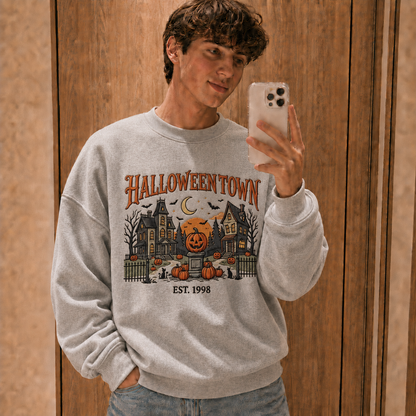 Halloween Town Embroidered Sweatshirt