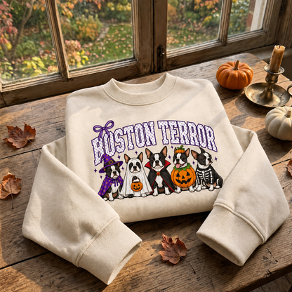 Halloween Custom Dog Breed Printed Graphic Sweatshirt T-Shirt
