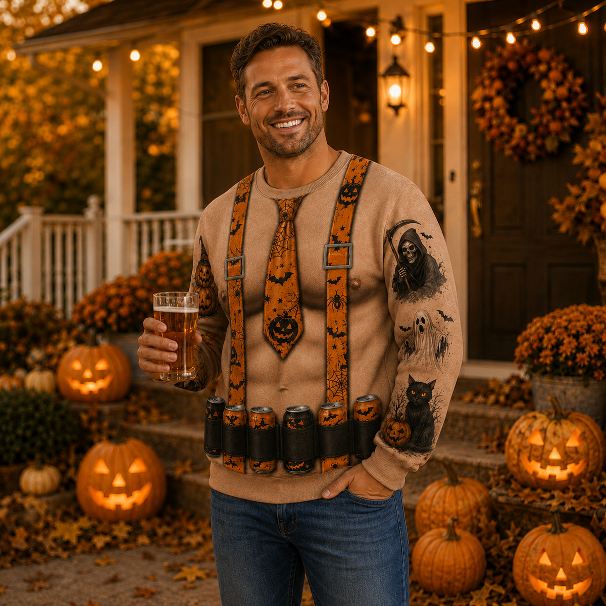 Personalized Halloween Tie Soldier Style Funny Sweatshirt
