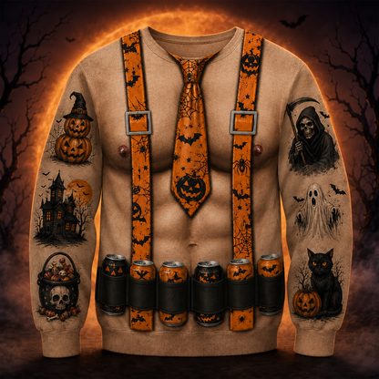 Personalized Halloween Tie Soldier Style Funny Sweatshirt