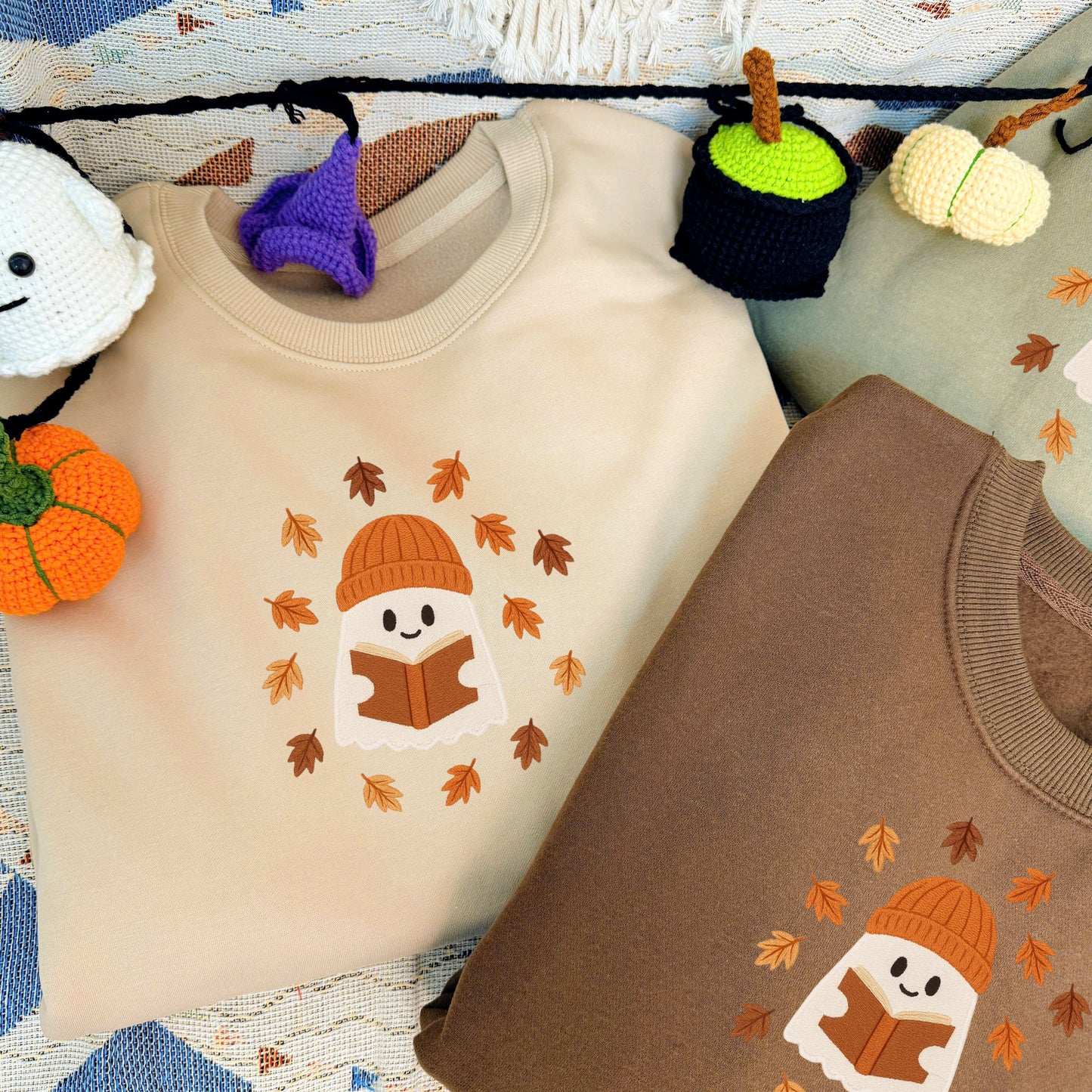 Halloween Personalized Embroidered Ghost Hoodie Sweatshirt T-Shirt