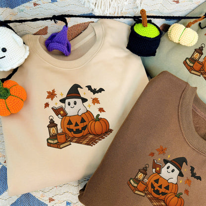 Halloween Personalized Embroidered Ghost Hoodie Sweatshirt T-Shirt