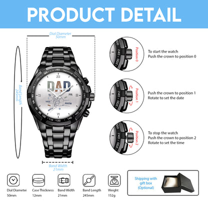 Personalized Dad & Kids Hands Quartz Watch Father's Day Gift For Him