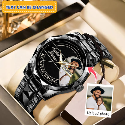 Personalized Heart Couple Photo Keepsake Watches