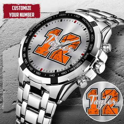 Personalized Basketball Custom Name & Number Watch Father's Day Gift For Him