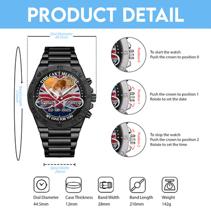 Personalized Family Photo Couple Photo Upload - Custom Stainless Steel Watches - Union Flag Edition