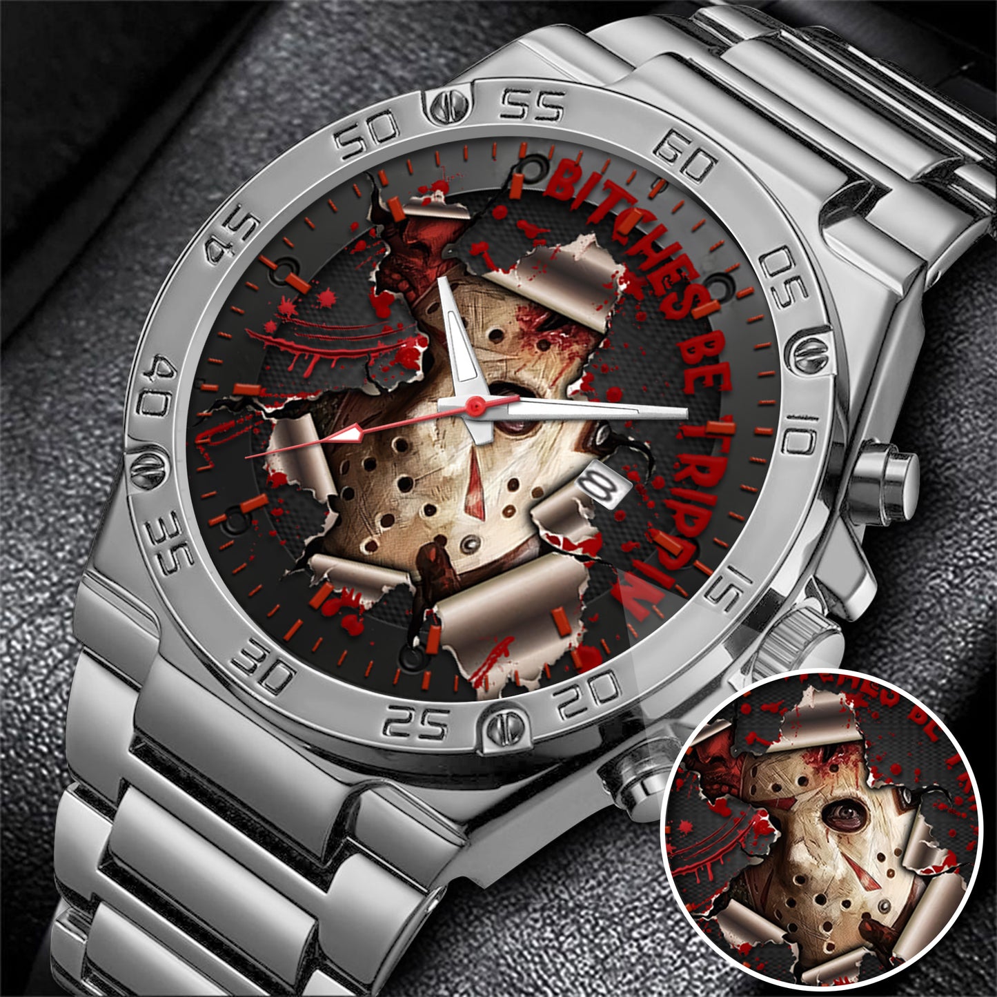 Halloween Horror Movies Bitches Are Trippin Personalized Quartz Watch