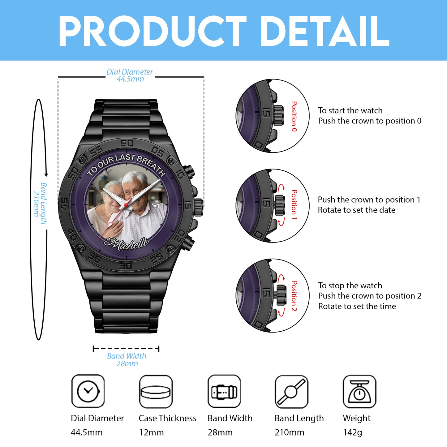 The World's Okayest Husband Personalized Photo Watch