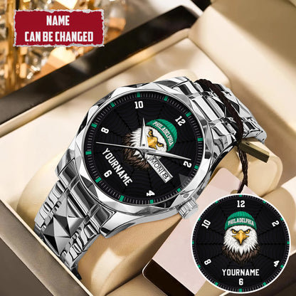 Personalized Retro Mascot Football Custom Name Watch Father's Day Gift For Him