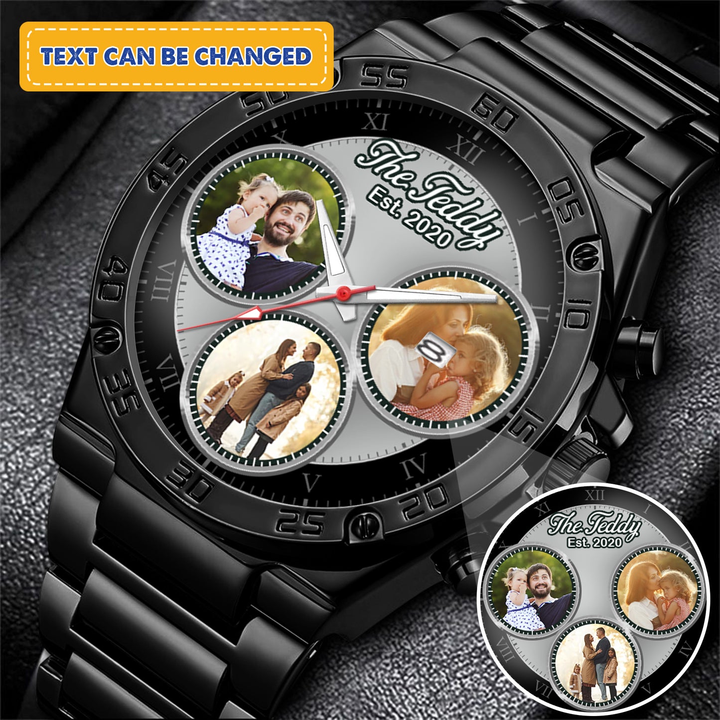 The Daddy Family Personalized Photo Watch