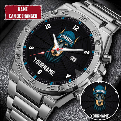 Personalized Retro Mascot Football Custom Name Watch Father's Day Gift For Him
