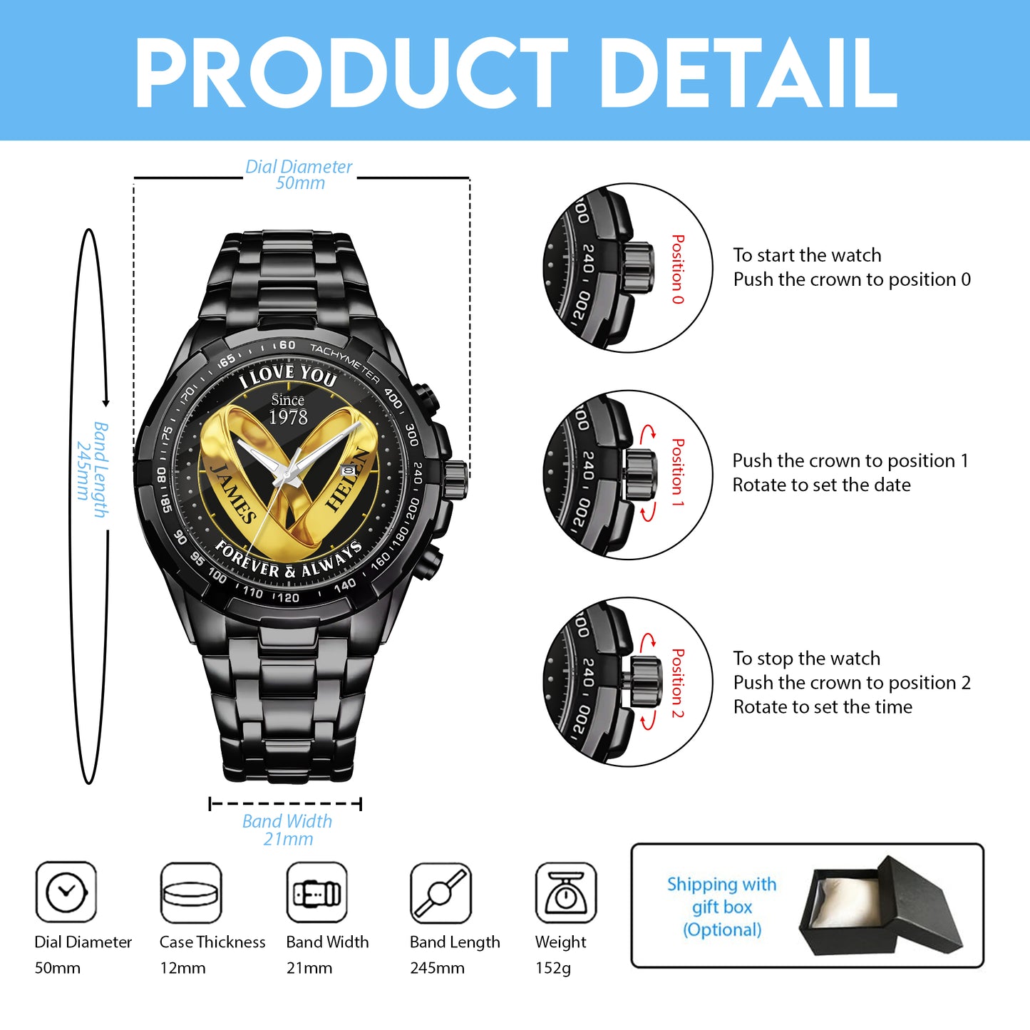 Personalized Wedding Rings Photo Keepsake Memory Watches