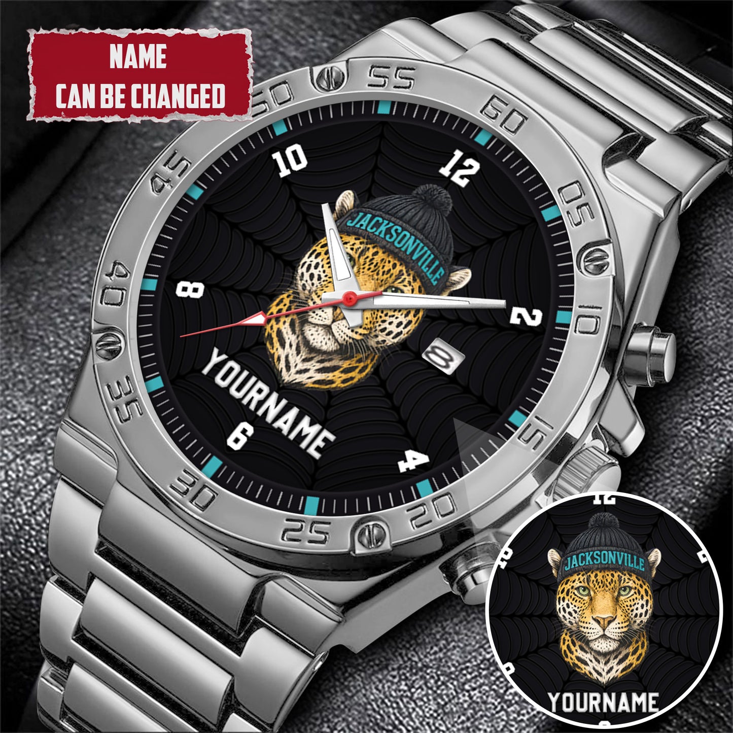 Personalized Retro Mascot Football Custom Name Watch Father's Day Gift For Him