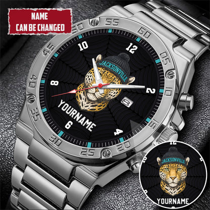 Personalized Retro Mascot Football Custom Name Watch Father's Day Gift For Him
