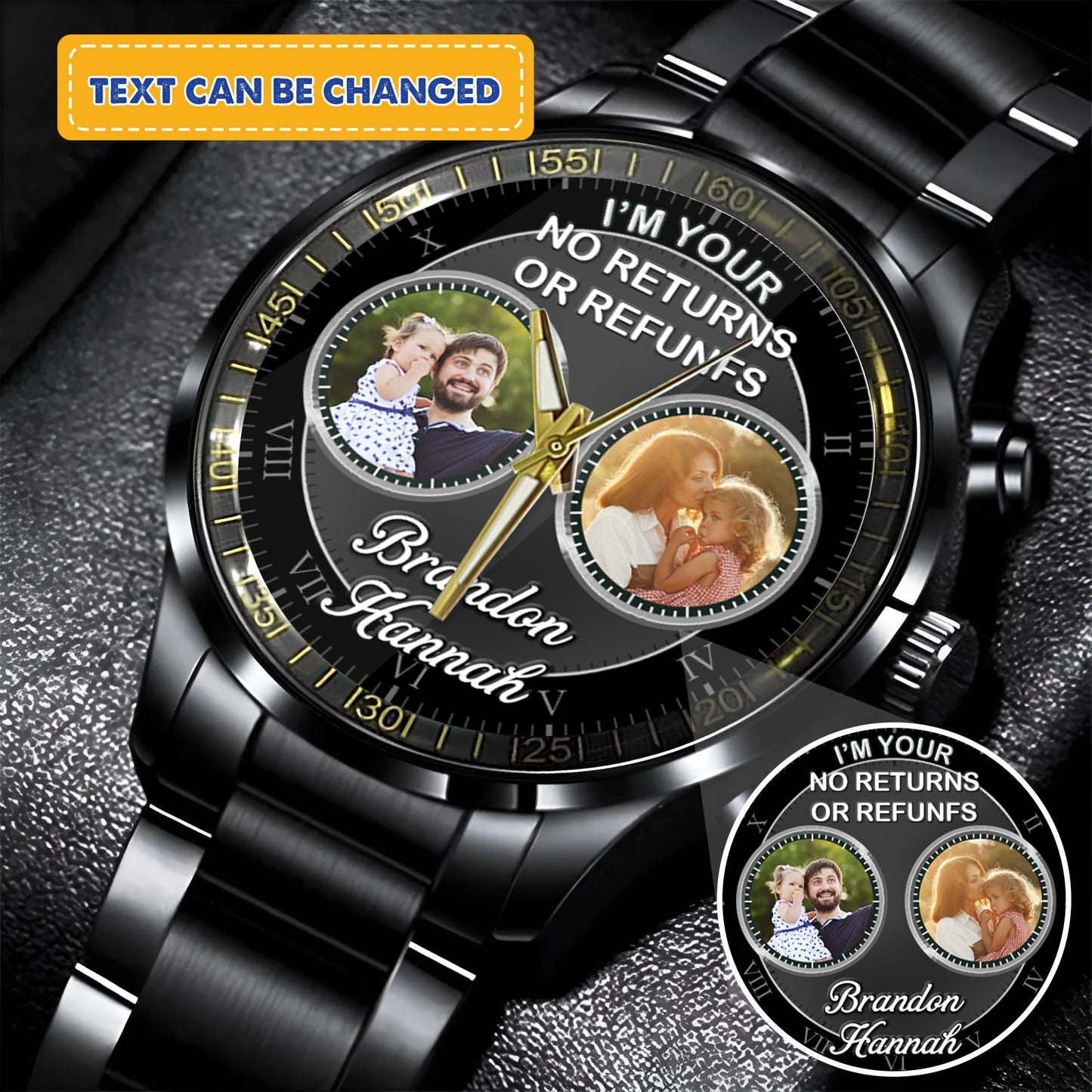 Father's Gift For Daddy Family Personalized Photo Watch