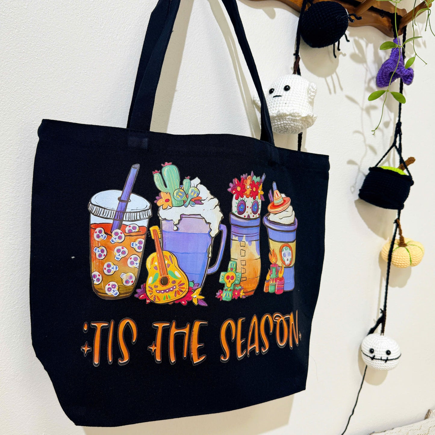 Tis The Season Halloween Tote Bag, Trick or Treat Totes, Halloween Bags, Spooky Season