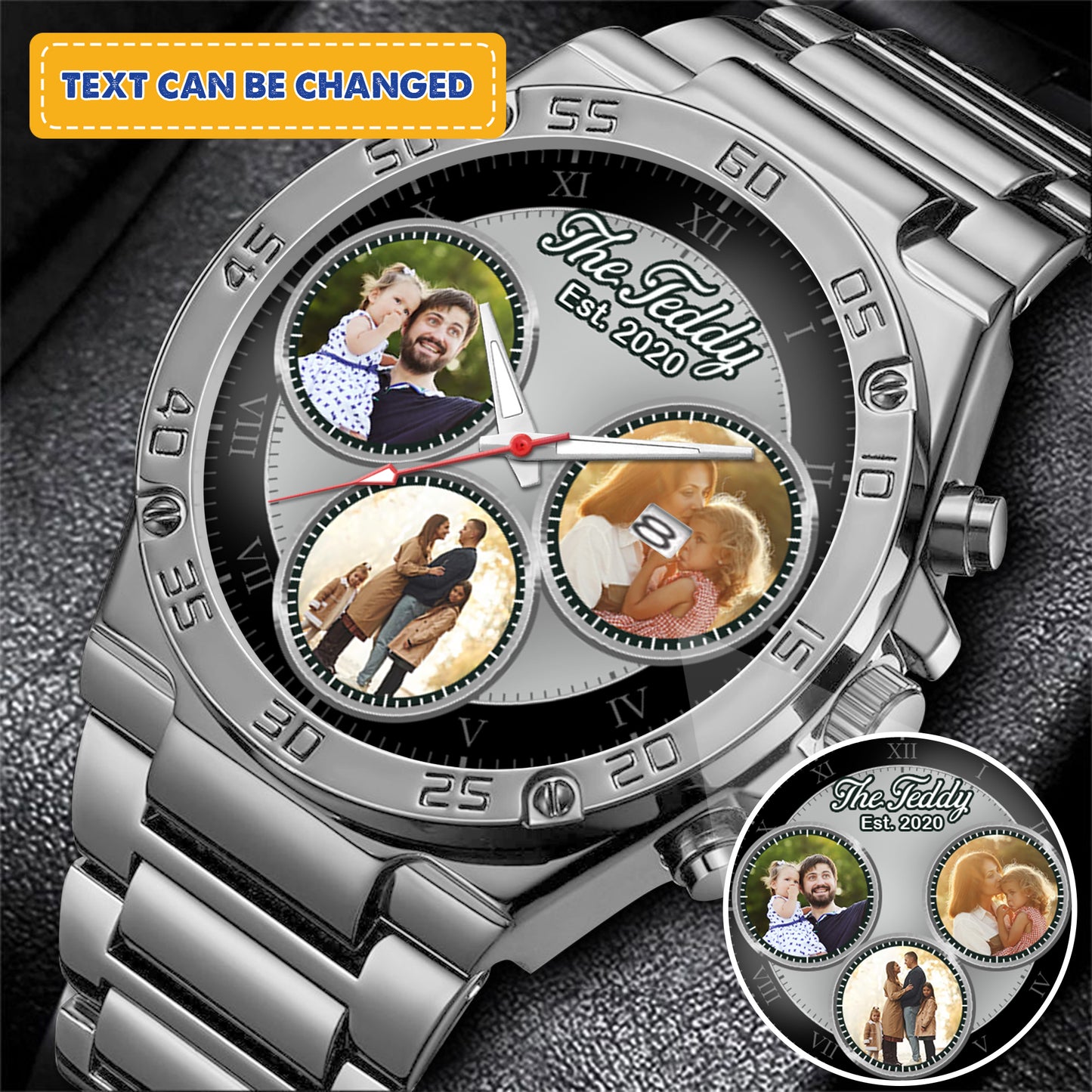 The Daddy Family Personalized Photo Watch