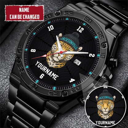 Personalized Retro Mascot Football Custom Name Watch Father's Day Gift For Him