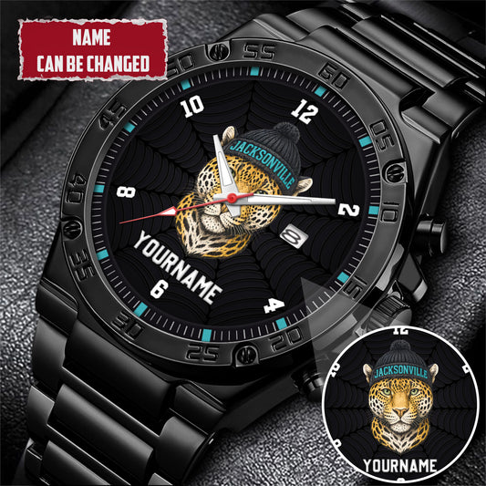 Personalized Retro Mascot Football Custom Name Watch Father's Day Gift For Him
