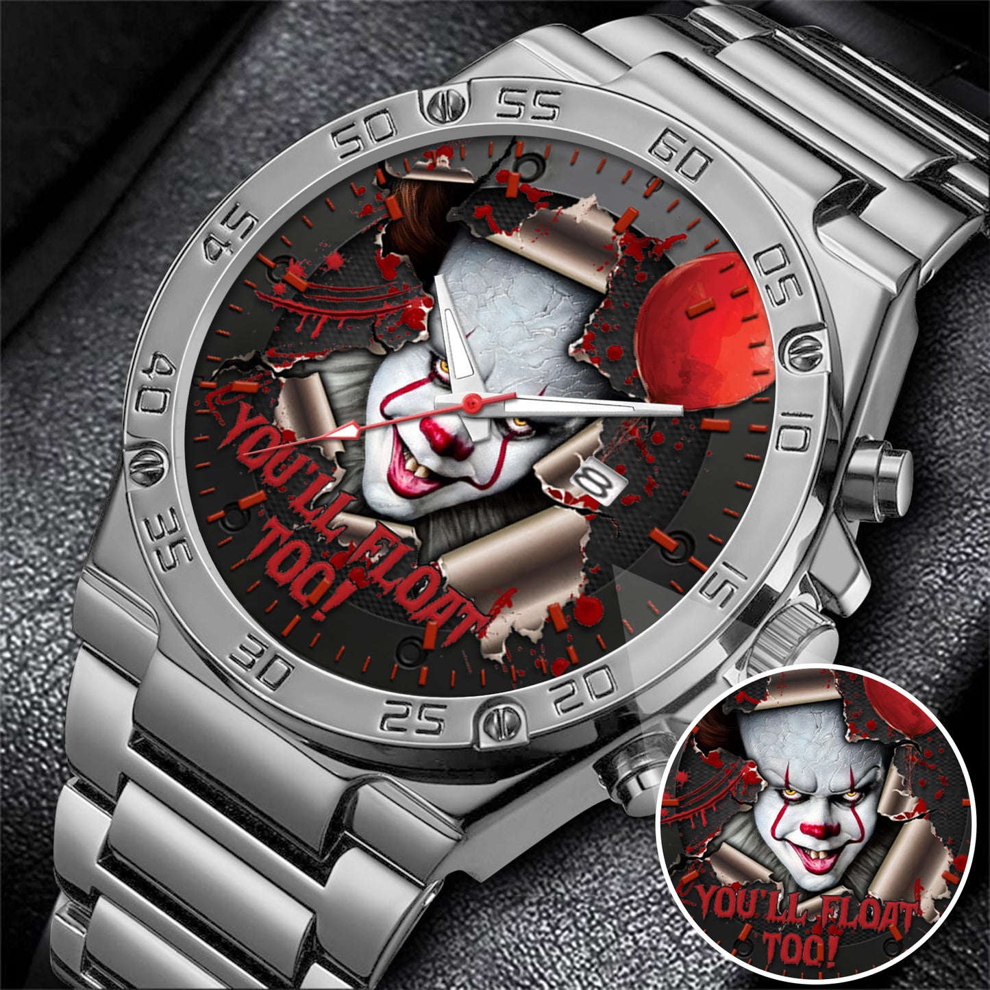 Halloween Horror Movies You'll Float Too Personalized Quartz Watch