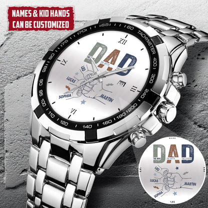 Personalized Dad & Kids Hands Quartz Watch Father's Day Gift For Him