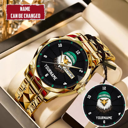 Personalized Retro Mascot Football Custom Name Watch Father's Day Gift For Him
