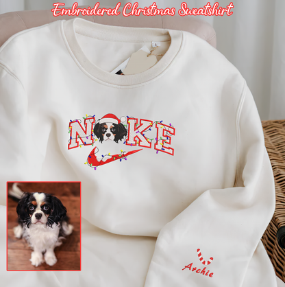 Personalized Embroidered Christmas Snow Pet Dog Cat Hoodie Sweatshirt T-Shirt