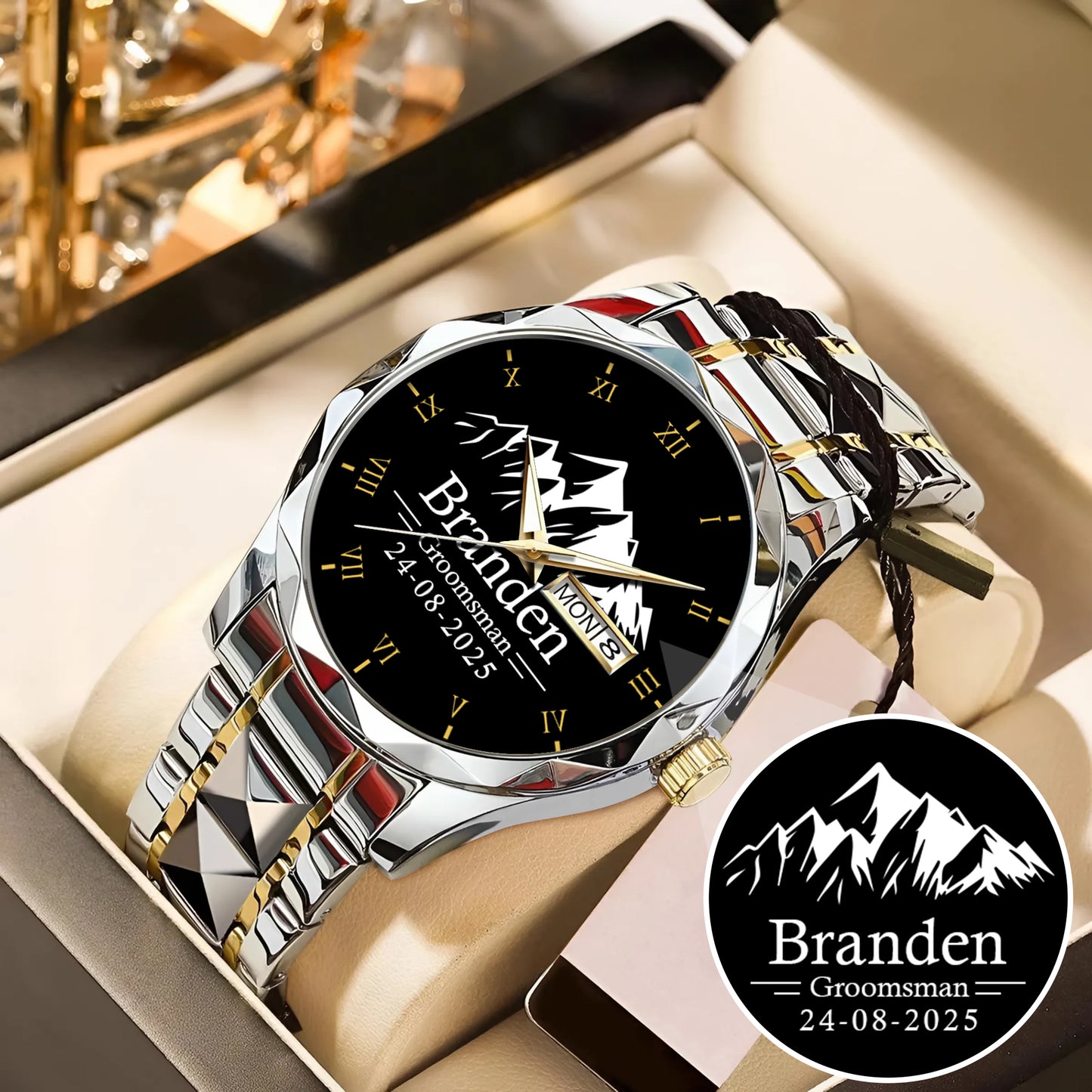 Personalized Groomsman Silver Mountain Limited Edition Watch Gift For Him