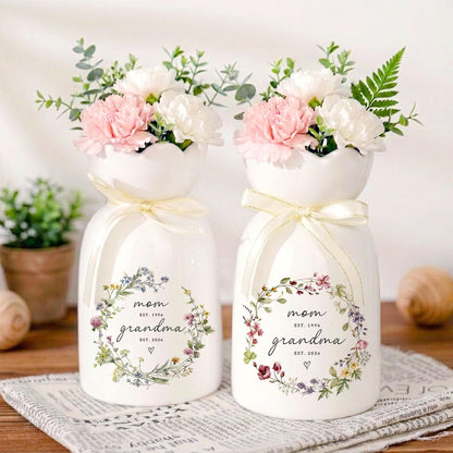 New Grandma Flower Vase, First Time Grandma Gift, Mothers Day Gift, Flower Vase for Nana, Pregnancy Announcement, Gift for Mom,Birthday Gift