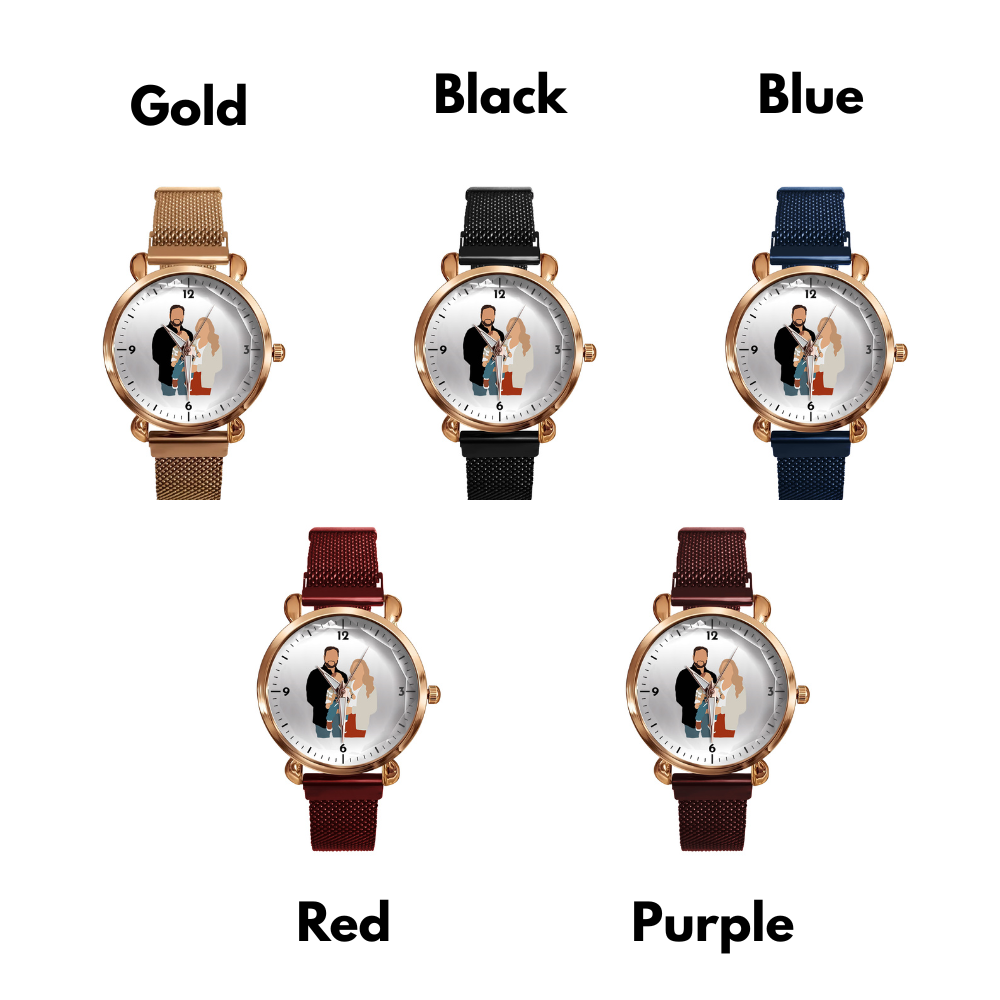 Mother's Day Father's Day Personalized Family Photo Mesh Strap Quartz Watch