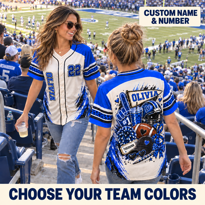Personalized Football Bow Jersey – Custom Name, Number & Team Colors