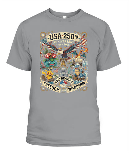 PKM 250 Years of Freedom 1776–2026 Patriotic Printed Graphic Hoodie Sweatshirt T-Shirt