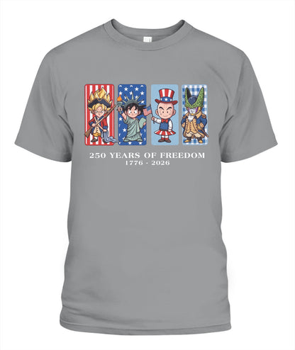 DragonBall 250 Years of Freedom 1776–2026 Patriotic Printed Graphic Hoodie Sweatshirt T-Shirt