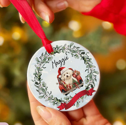 Personalized Dog Car Custom Ceramic Ornament