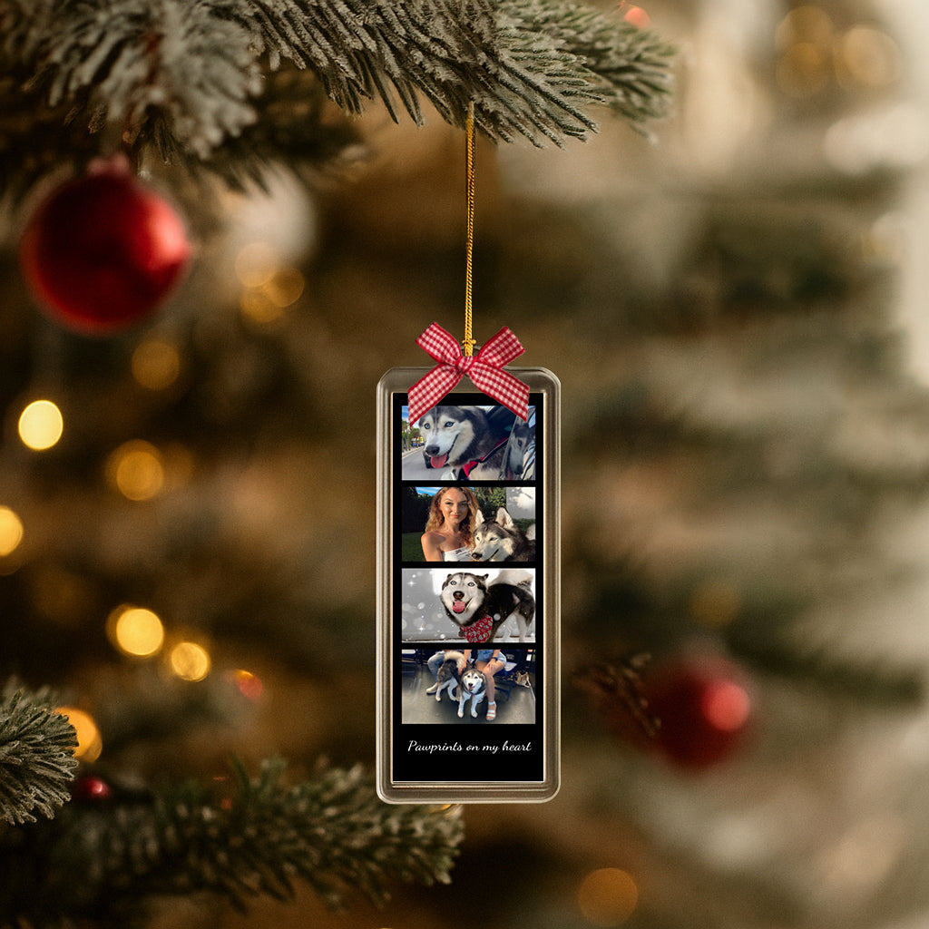 Personalized Photo Strip Christmas Keychain Ornament