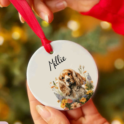 Personalized Pet Flower Custom Ceramic Ornament