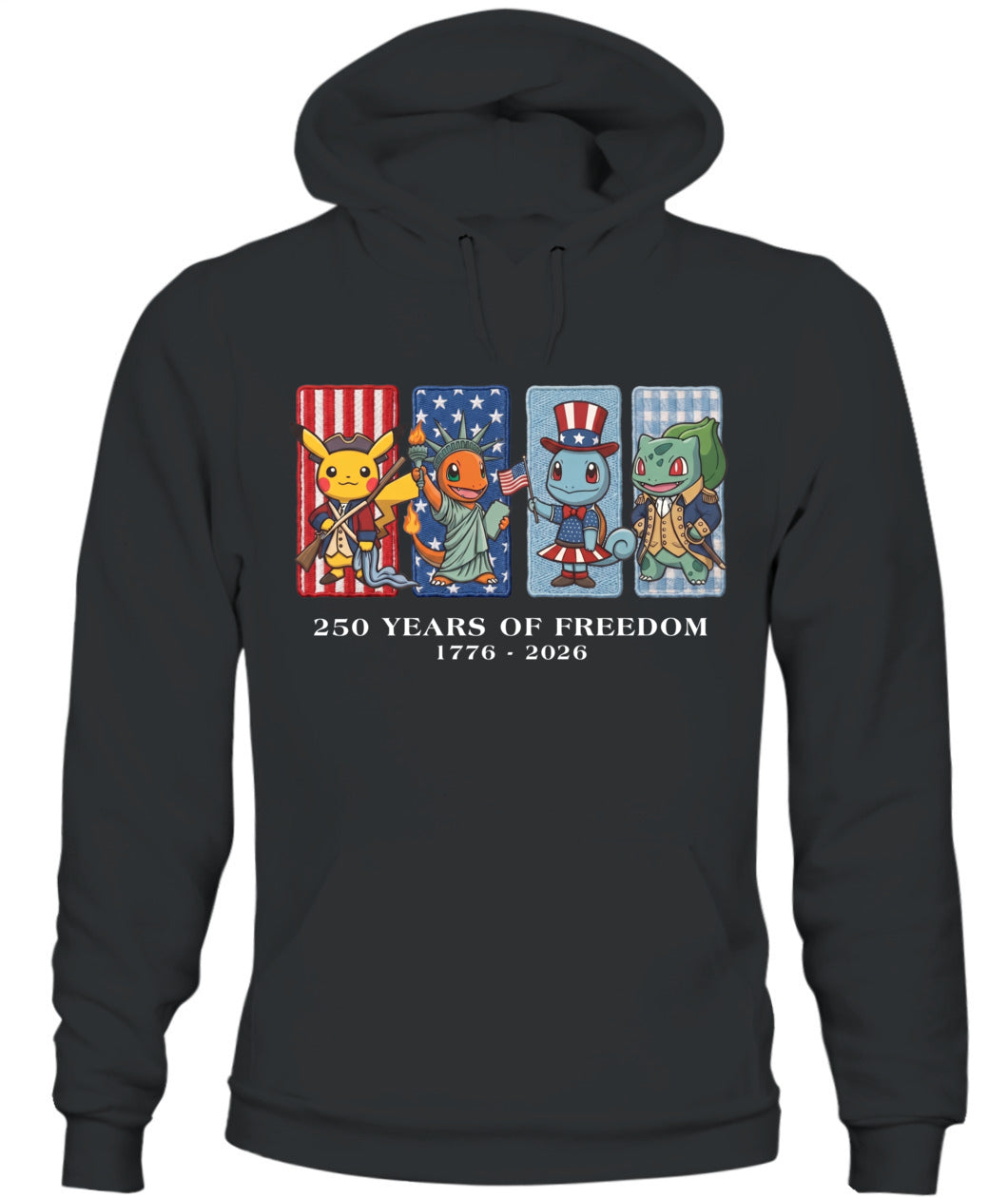 PKM 250 Years of Freedom 1776–2026 Patriotic Printed Graphic Quarter-Zip Sweatshirt, Hoodie Sweatshirt T-Shirt