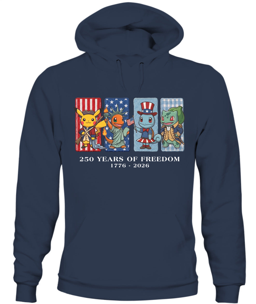 PKM 250 Years of Freedom 1776–2026 Patriotic Printed Graphic Quarter-Zip Sweatshirt, Hoodie Sweatshirt T-Shirt