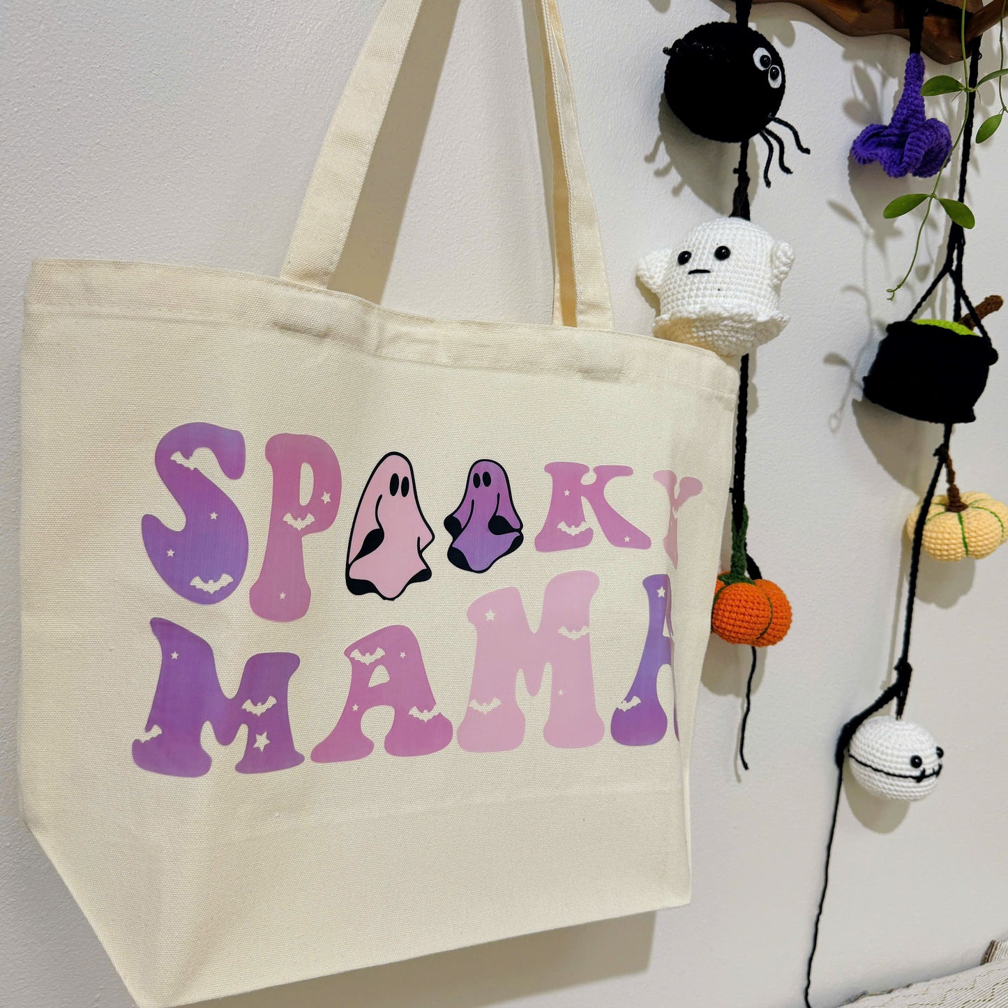 Spooky Mama Halloween Tote Bag, Trick or Treat Totes, Halloween Bags, Spooky Season