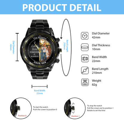 Personalized Family Photo I Love You Forever & Always Watch Father's Day Gift For Dad