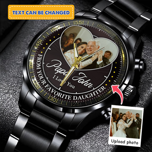 Heart Frame Photo Upload - Family Custom Stainless Steel Metal Watch
