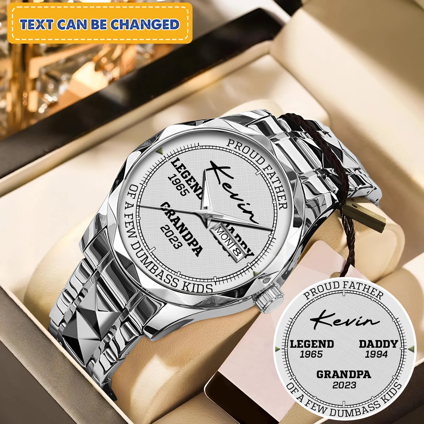 Personalized Legend Since - Custom Stainnless Steal Black Metal Father Watch