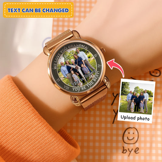 The Best Family Personalized Photos Mesh Strap Quartz Watch