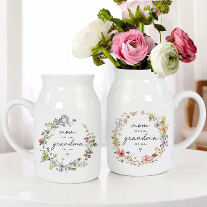 New Grandma Flower Vase, First Time Grandma Gift, Mothers Day Gift, Flower Vase for Nana, Pregnancy Announcement, Gift for Mom,Birthday Gift