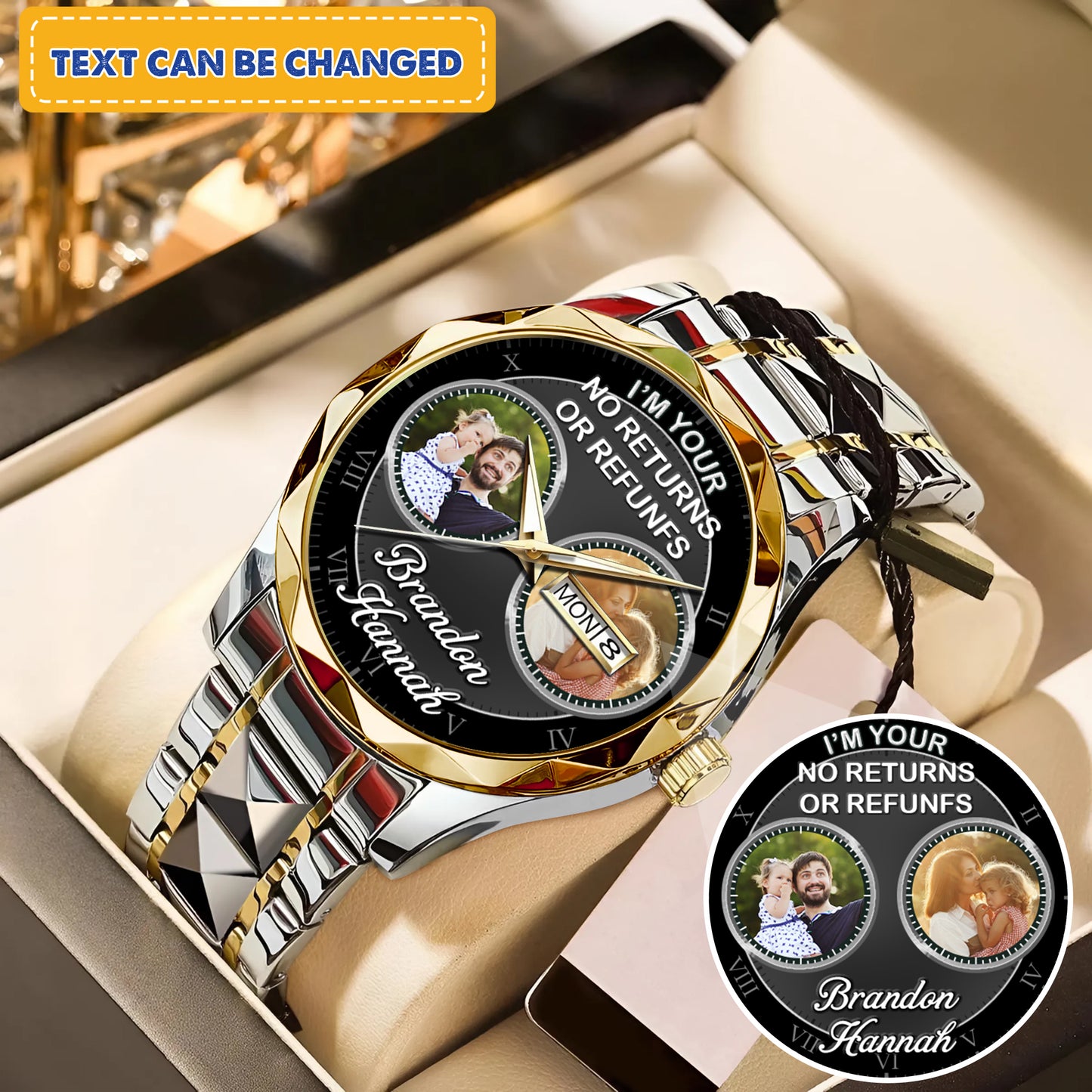 Father's Gift For Daddy Family Personalized Photo Watch