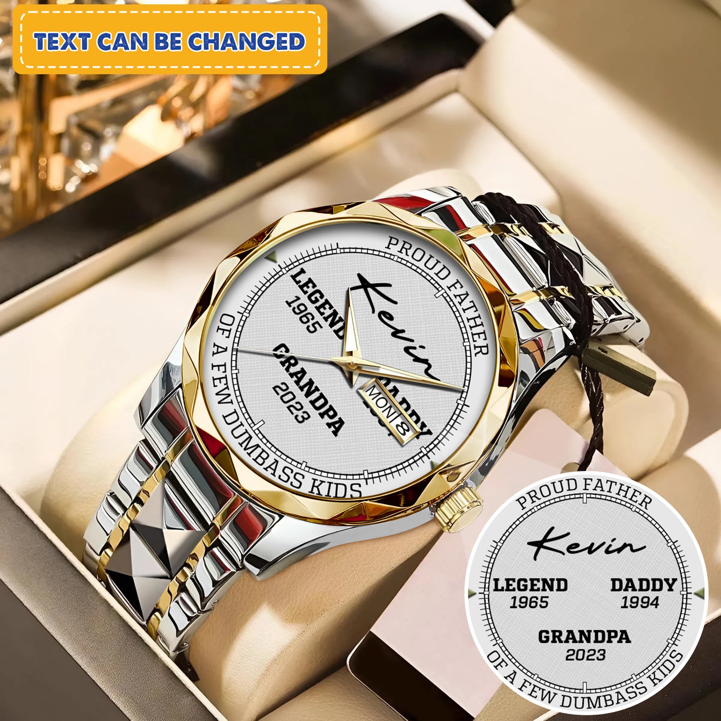 Personalized Legend Since - Custom Stainnless Steal Black Metal Father Watch
